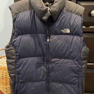 The North Face TNF navy and black goose down 550 men’s vest large